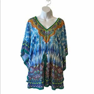 PeachPuff drawstring batwing sleeve romper